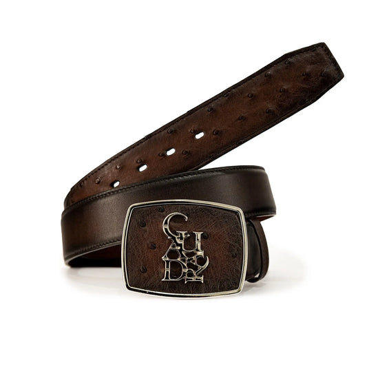 CV501A1 - Cuadra brown casual fashion ostrich leather belt for men