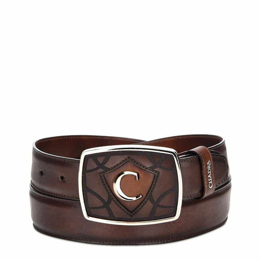 CVEN1RS - Cuadra brown western fashion cowhide leather belt for men-CUADRA-Kuet-Cuadra-Boots