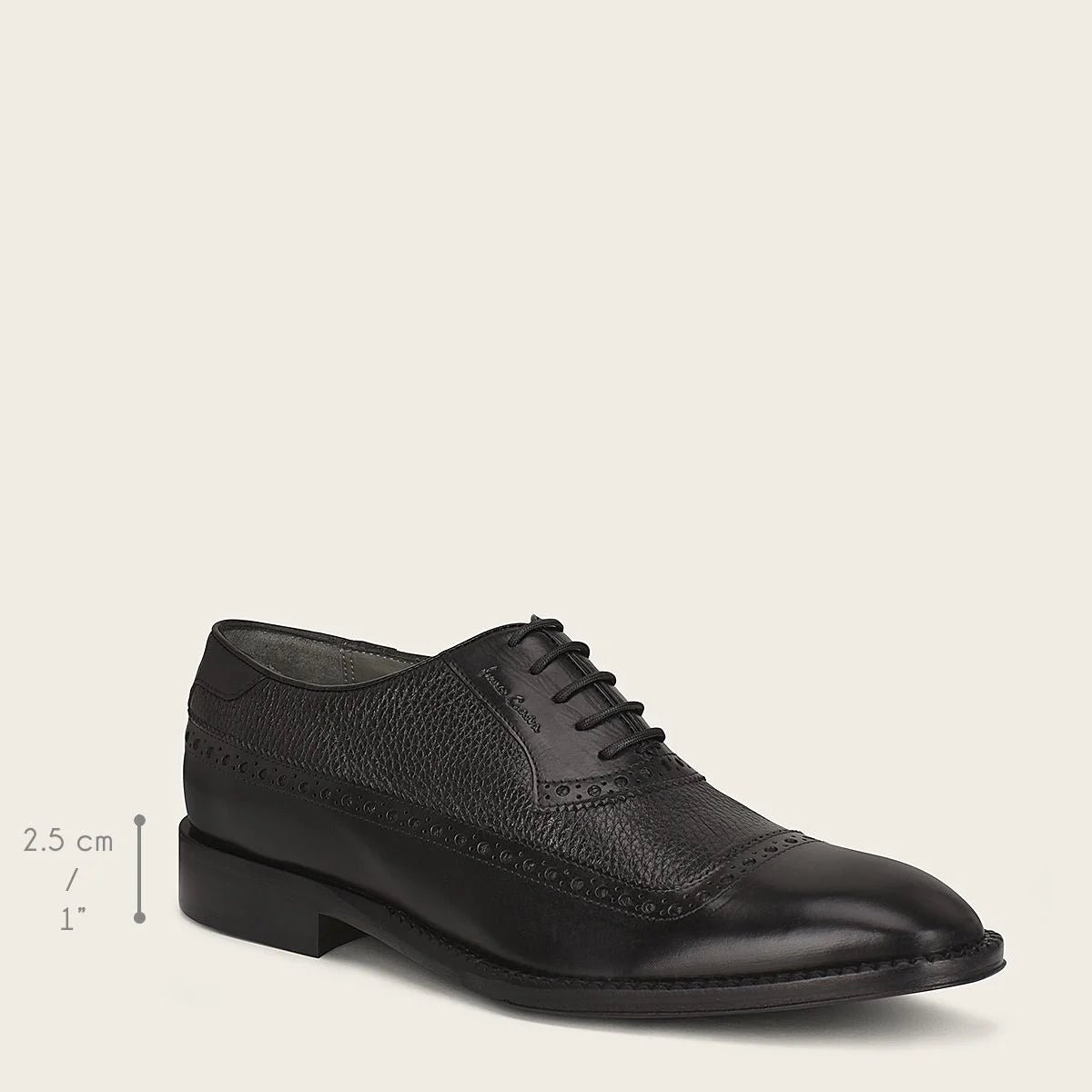 D23BUVN - Franco Cuadra black oxford dress cap toe shoes for men