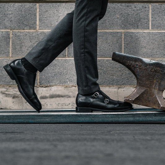 STEEL TOE MONK STRAP SHOE DANTE BLACK