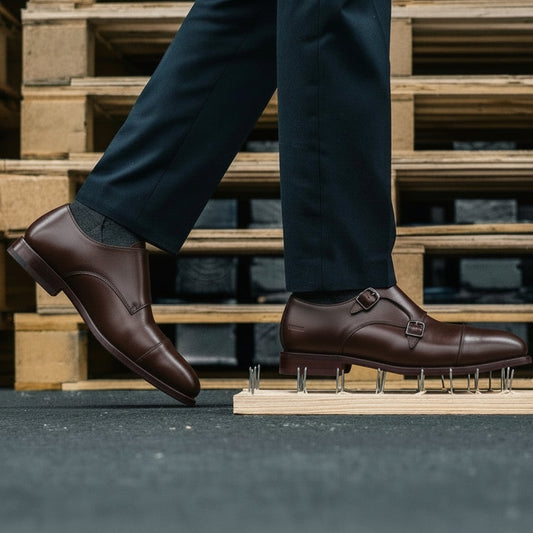 STEEL TOE MONK STRAP SHOE DANTE BROWN
