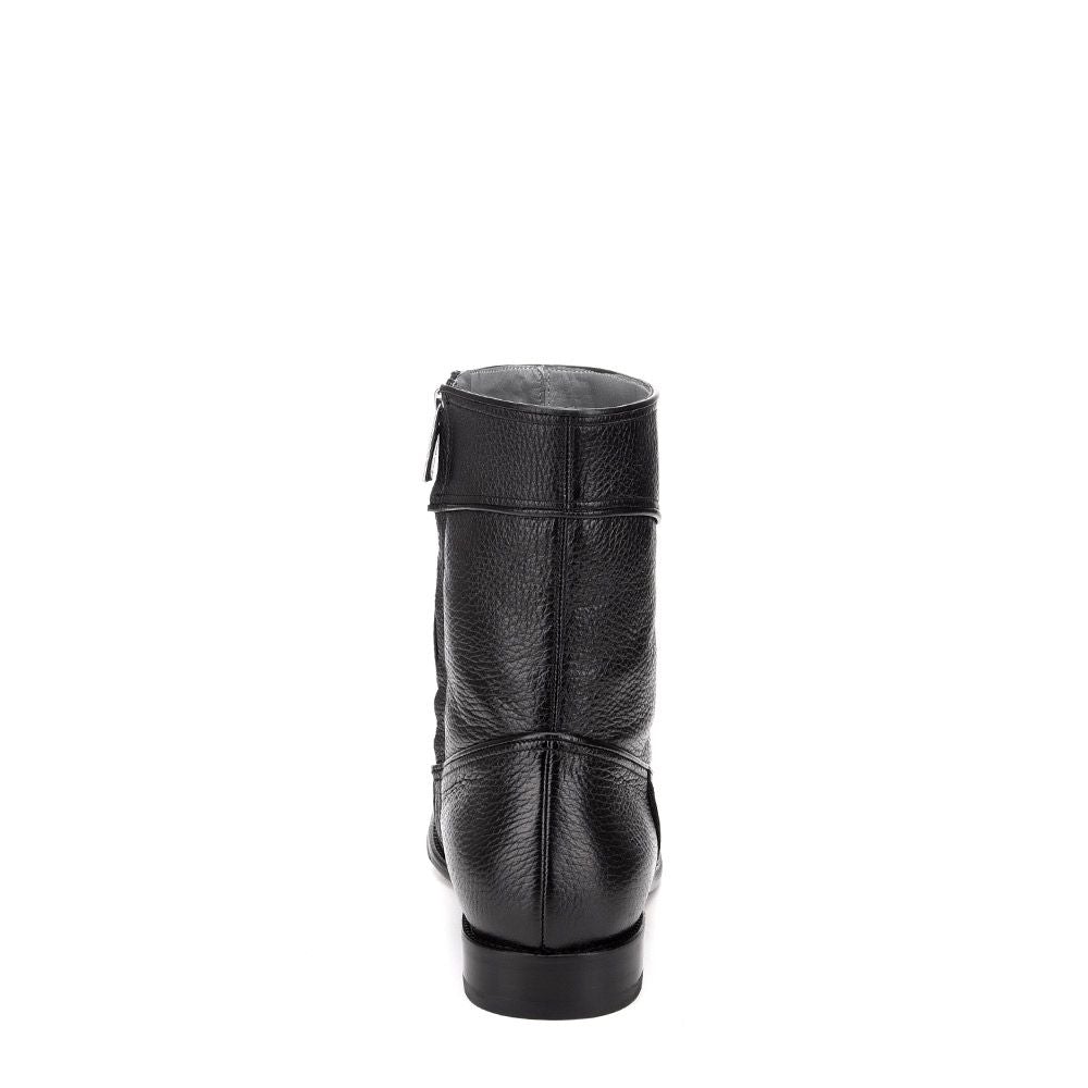 G08VNVN - Franco Cuadra black dress casual leather zip ankle boots for men-Kuet.us