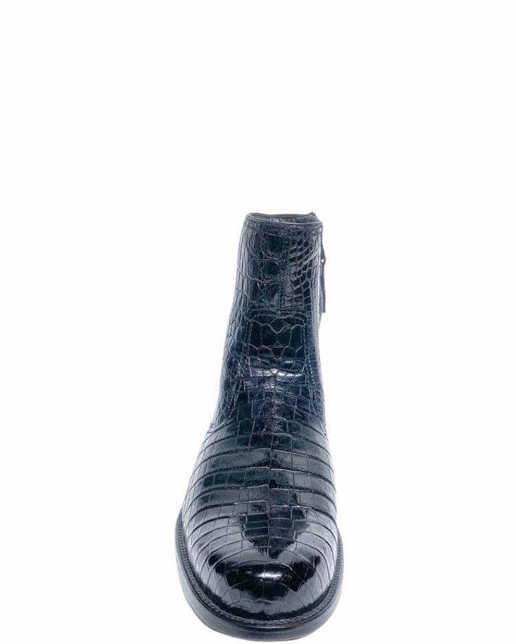 G09NPNP - Cuadra black dress casual Nile crocodile ankle boots for men-Kuet.us
