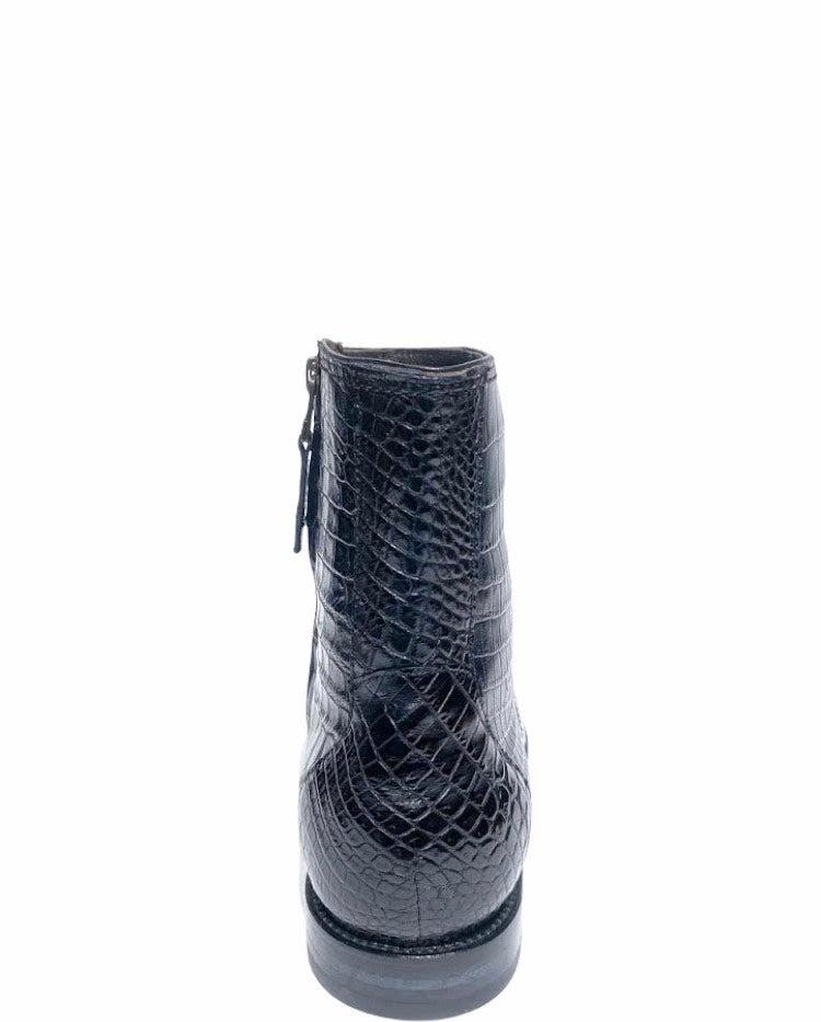 G09NPNP - Cuadra black dress casual Nile crocodile ankle boots for men-FRANCO CUADRA-Kuet-Cuadra-Boots