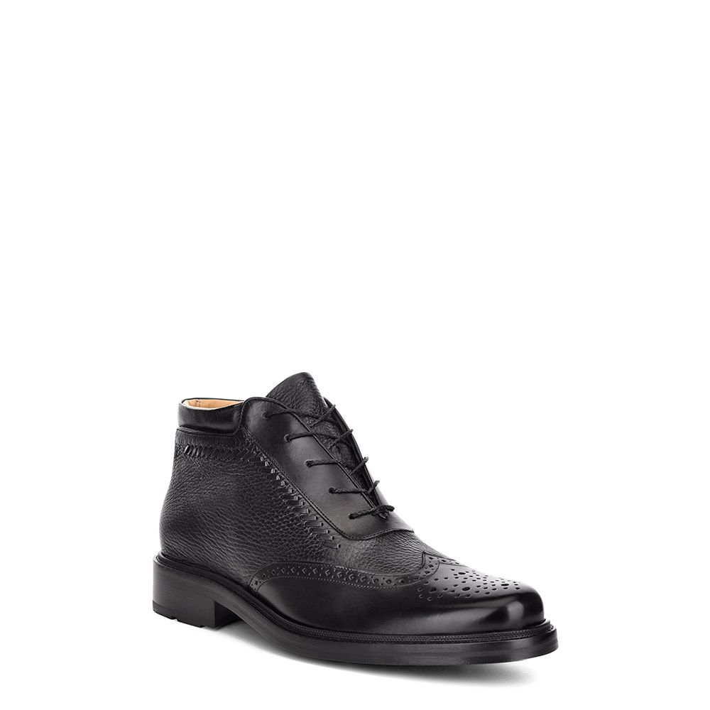 G84BIVN - Cuadra black casual fashion deer leather ankle booties for men-CUADRA-Kuet-Cuadra-Boots