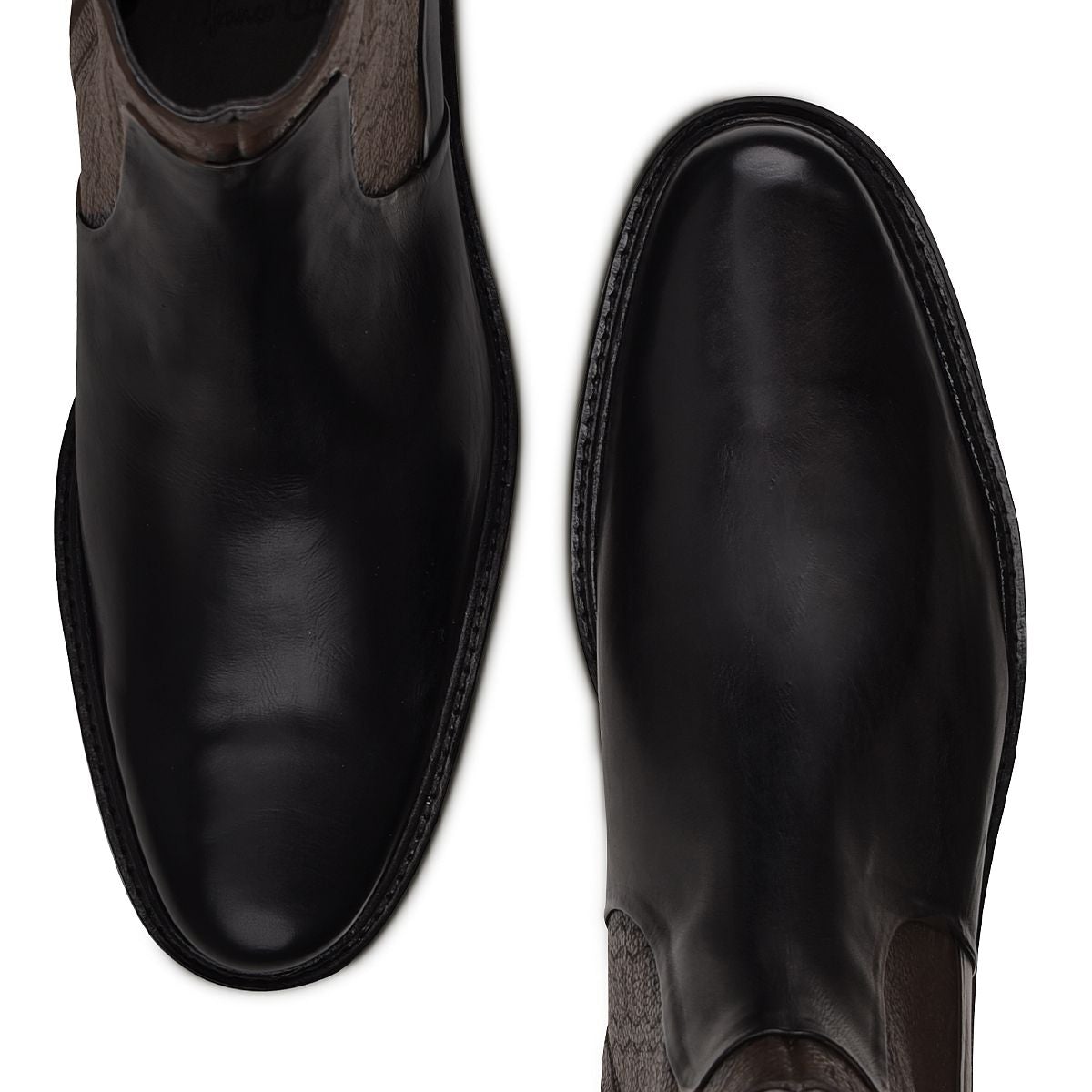 G89TSRS - Cuadra black dress fashion calfskin chelsea ankle boots for men-Kuet.us