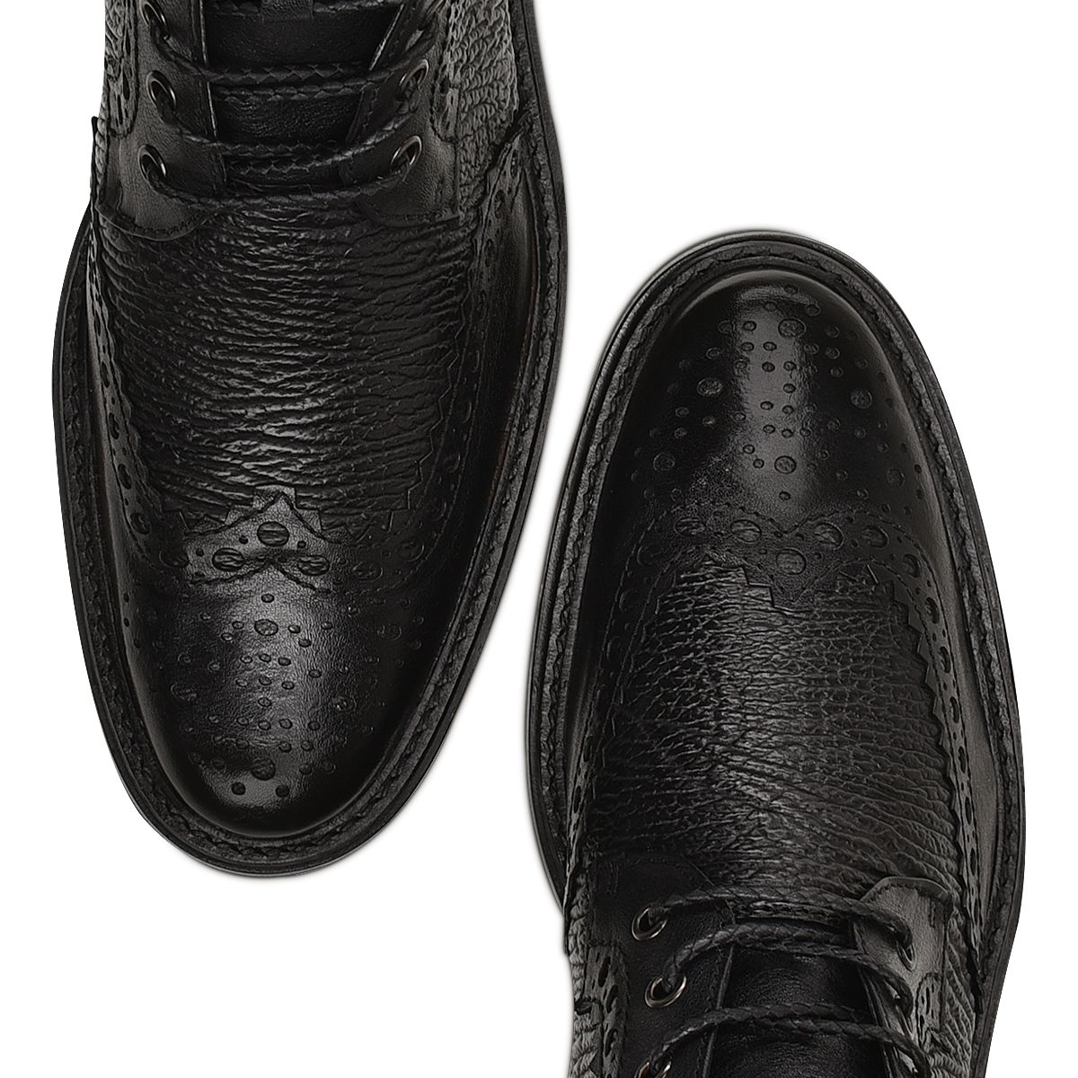 G94KRSK - Cuadra black casual vintage fashion shark ankle booties for men.-Kuet.us