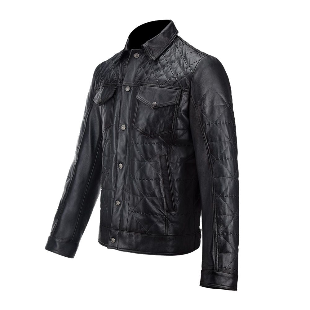 H227COC MONTECARLO. CUADRA BLOUSON BIKER LEATHER JACKET FOR MEN.-Kuet.us