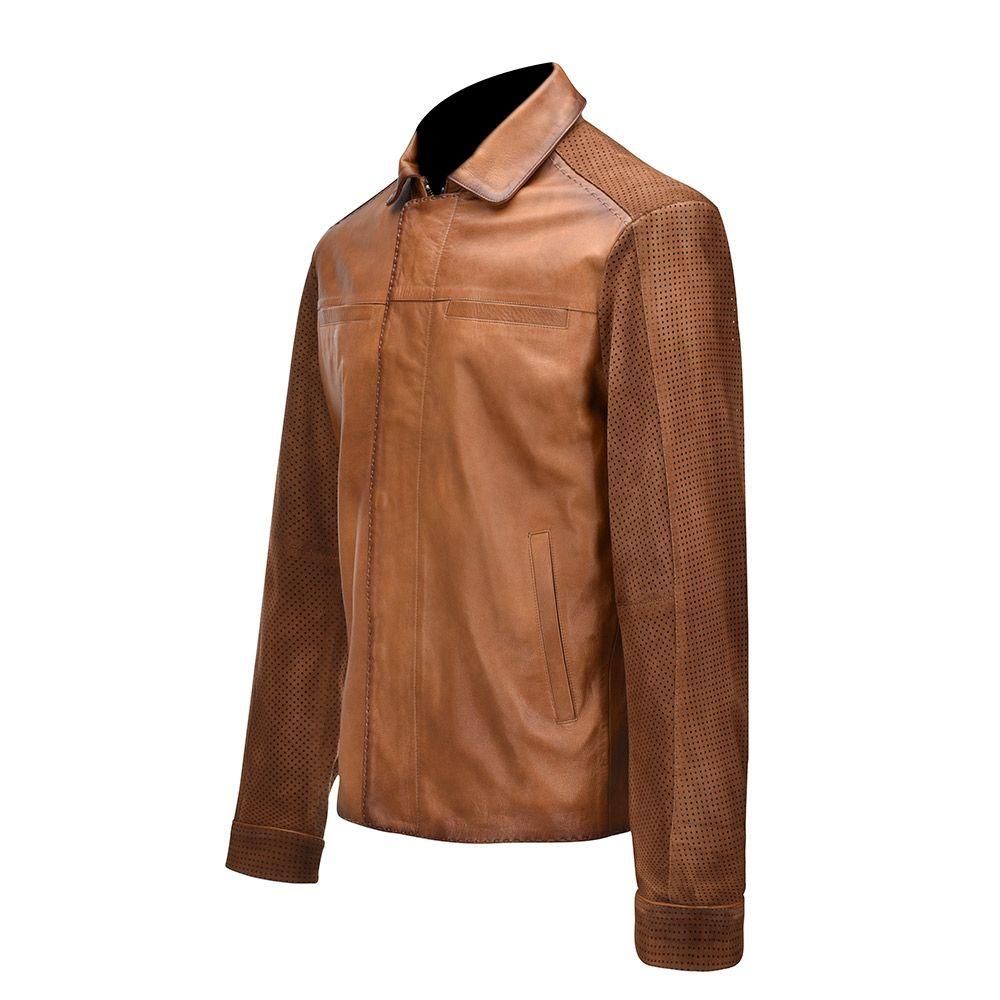 H246COA - Cuadra honey casual fashion leather blouson biker jacket for men-Kuet.us
