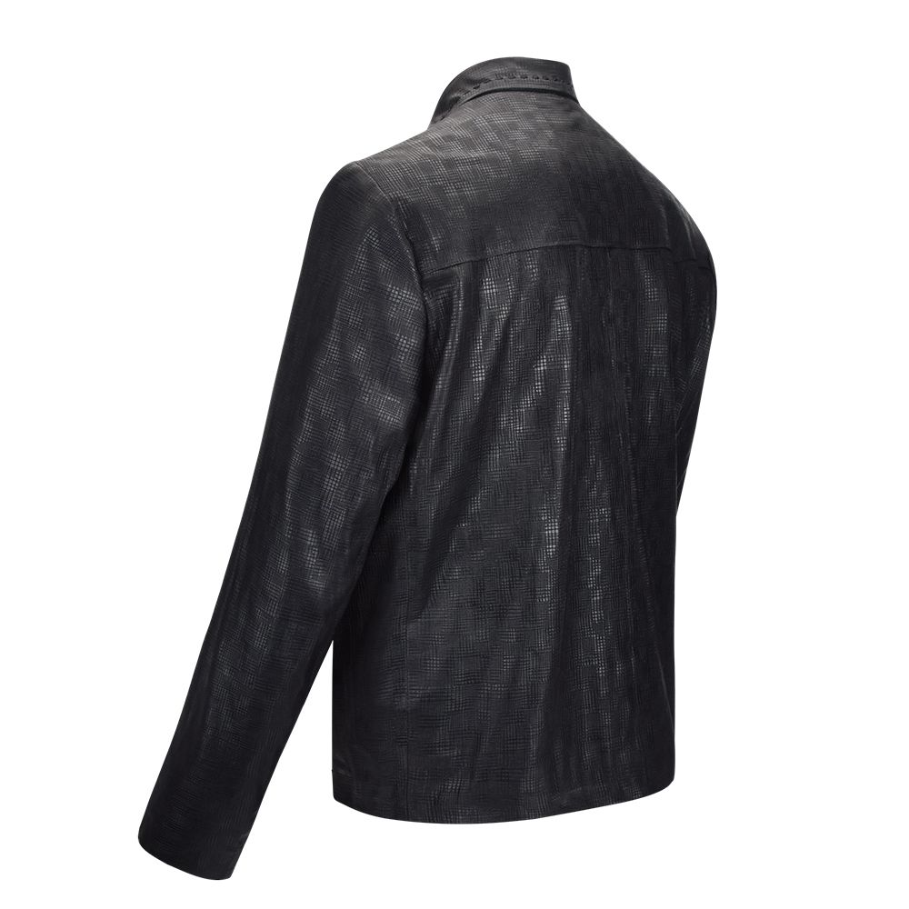 H276COC - Cuadra black casual fashion lambskin quilted blouson jacket for men-Kuet.us