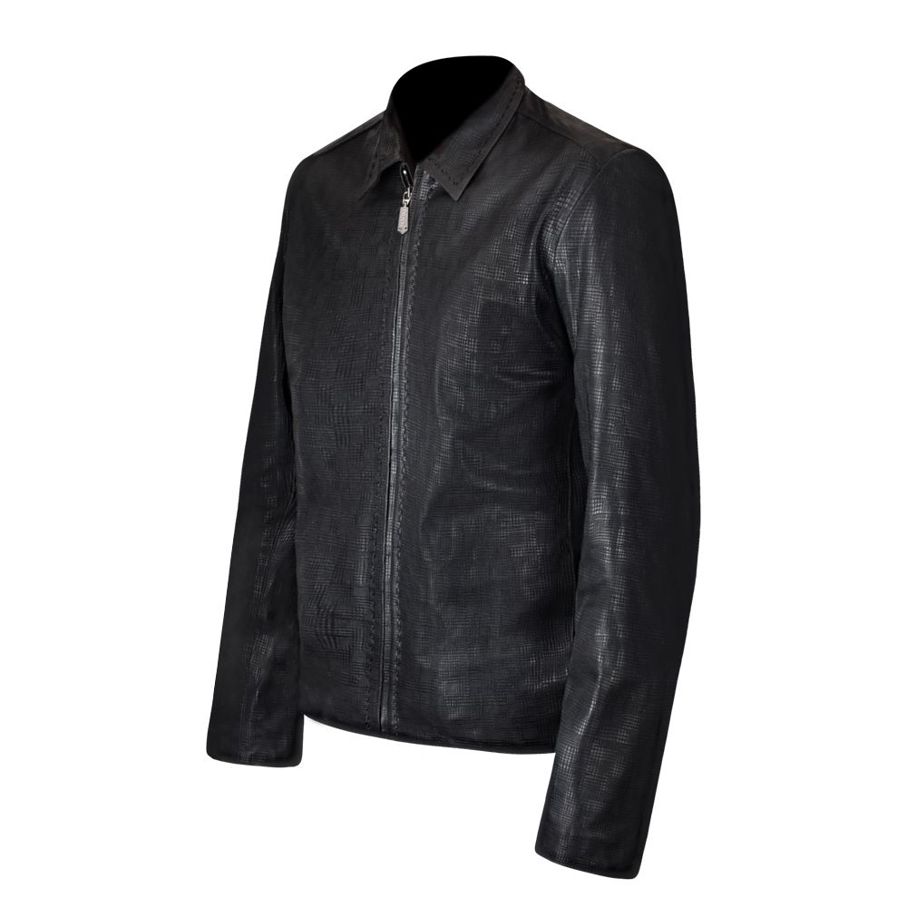 H276COC - Cuadra black casual fashion lambskin quilted blouson jacket for men-Kuet.us