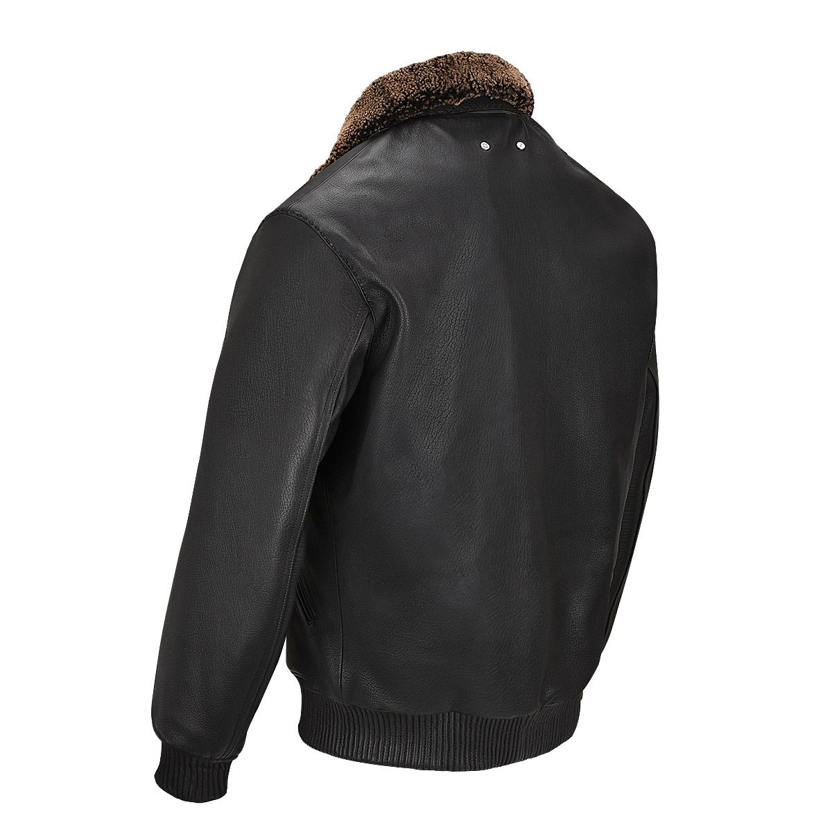 H321COB - Cuadra black casual fashion goat leather motorcycle aviator jacket for men-Kuet.us