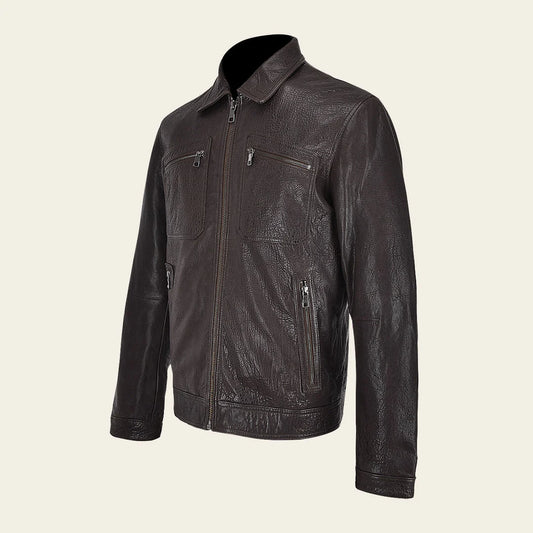 HCHI004 - Cuadra brown dress casual fashion aviator leather jacket for men