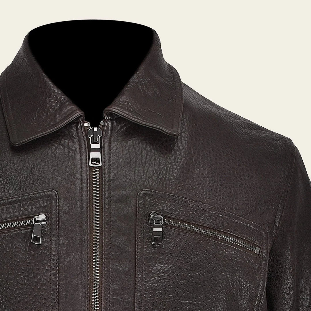 HCHI004 - Cuadra brown dress casual fashion aviator leather jacket for men