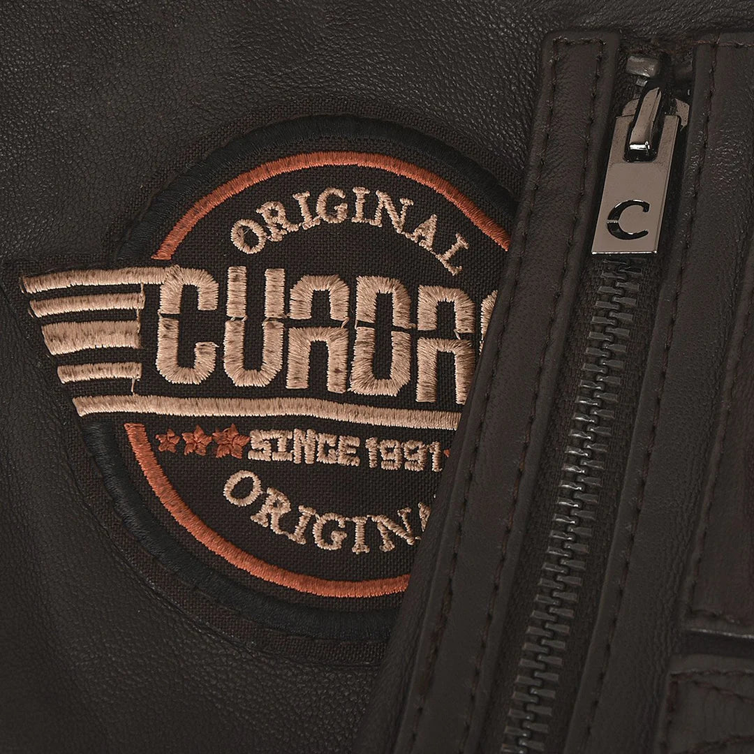 HCHI009 - Cuadra brown dress aviator leather jacket for men