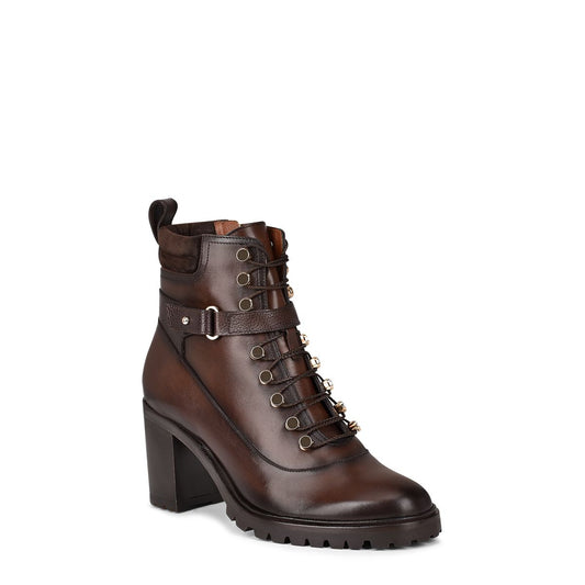 K33TSRS - Cuadra chocolate fashion leather ankle combat boots for women-CUADRA-Kuet-Cuadra-Boots