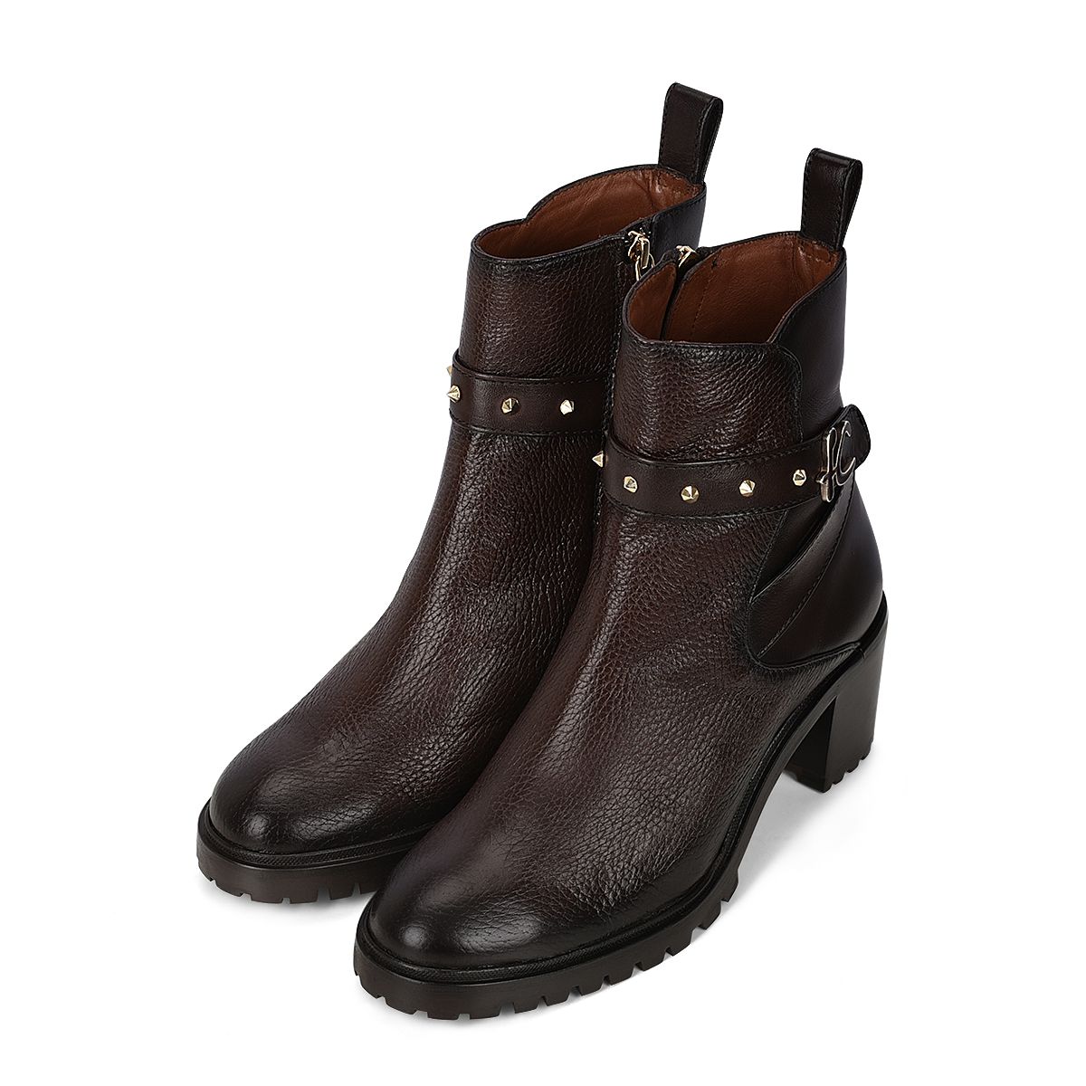 K35VNTS - Cuadra brown casual fashion deer leather ankle boots for women-Kuet.us