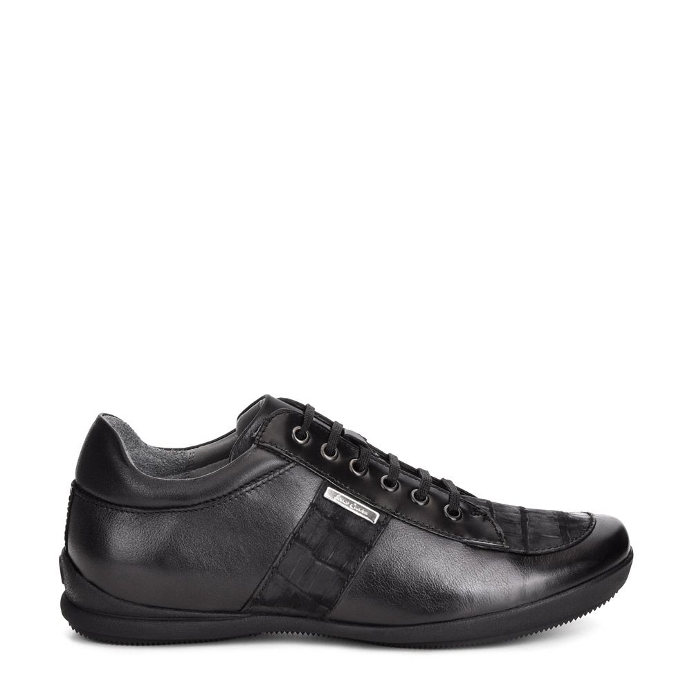 L05NPBM - Cuadra habbano black crocodile sneakers for men-Kuet.us