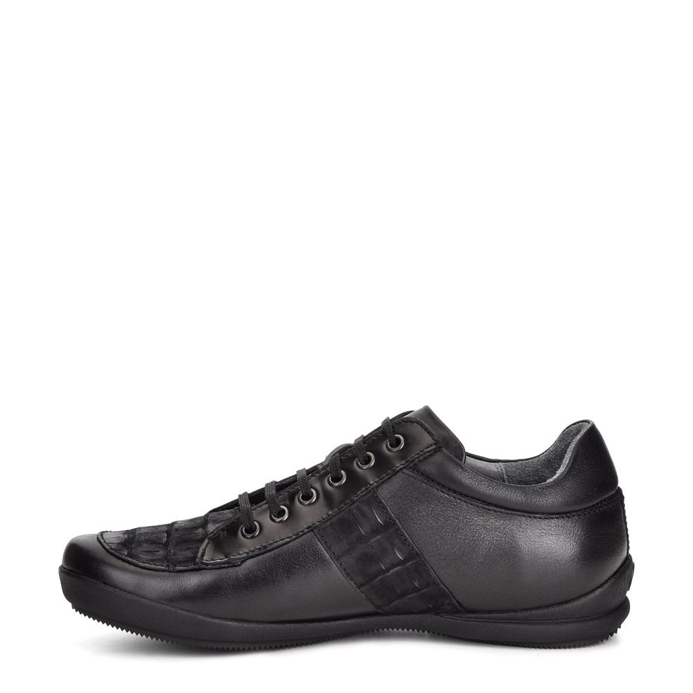 L05NPBM - Cuadra habbano black crocodile sneakers for men-Kuet.us