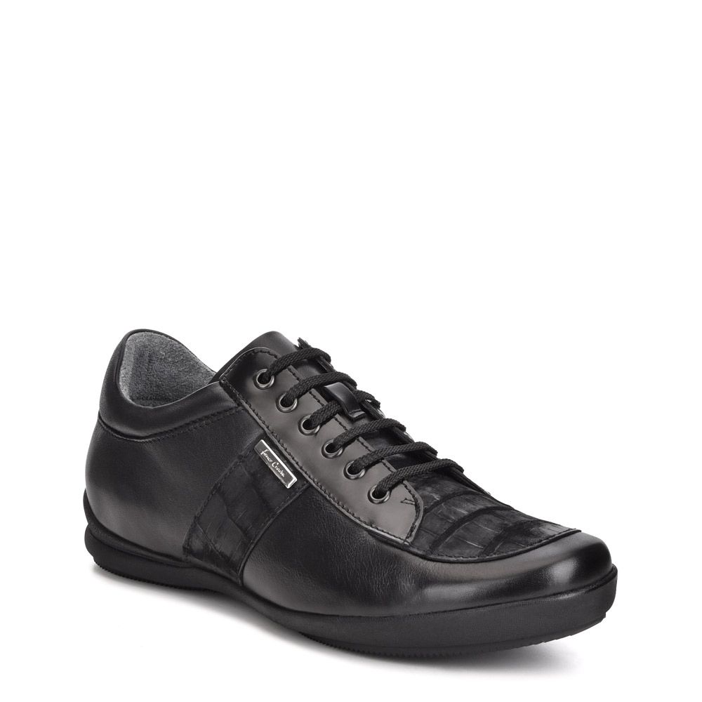 L05NPBM - Cuadra habbano black crocodile sneakers for men-FRANCO CUADRA-Kuet-Cuadra-Boots