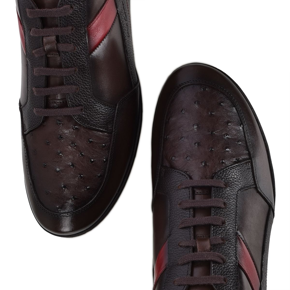 L27AVTS - Cuadra tobacco casual fashion ostrich sneakers for men-Kuet.us
