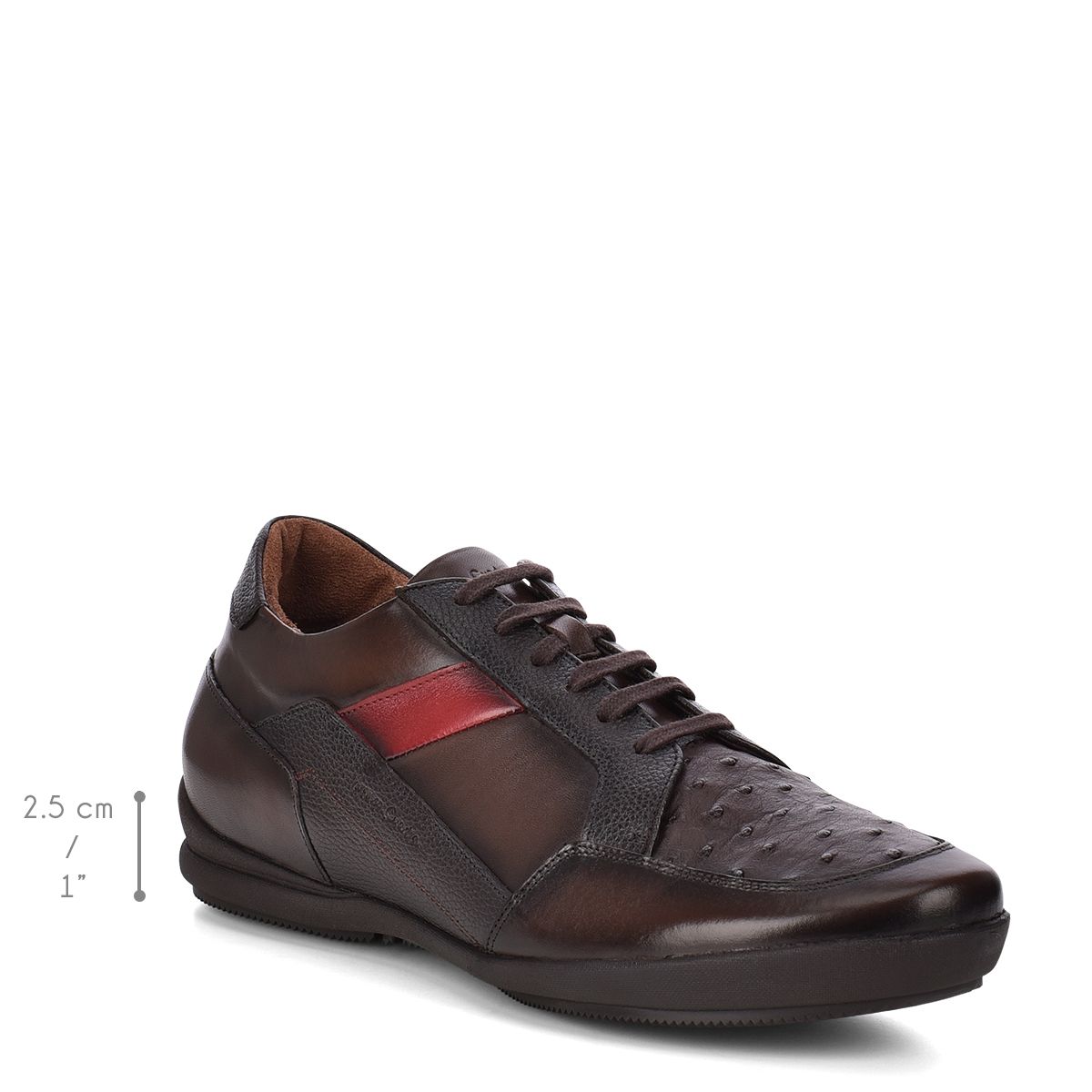 L27AVTS - Cuadra tobacco casual fashion ostrich sneakers for men-FRANCO CUADRA-Kuet-Cuadra-Boots