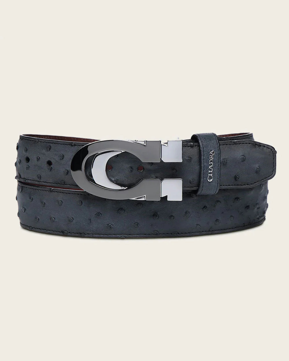 CS563A1 - Cuadra blue casual fashion ostrich belt for men