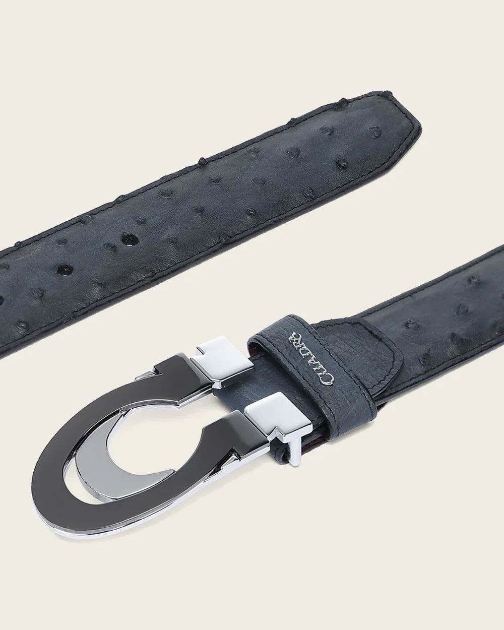 CS563A1 - Cuadra blue casual fashion ostrich belt for men