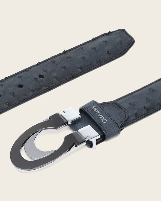 CS563A1 - Cuadra blue casual fashion ostrich belt for men