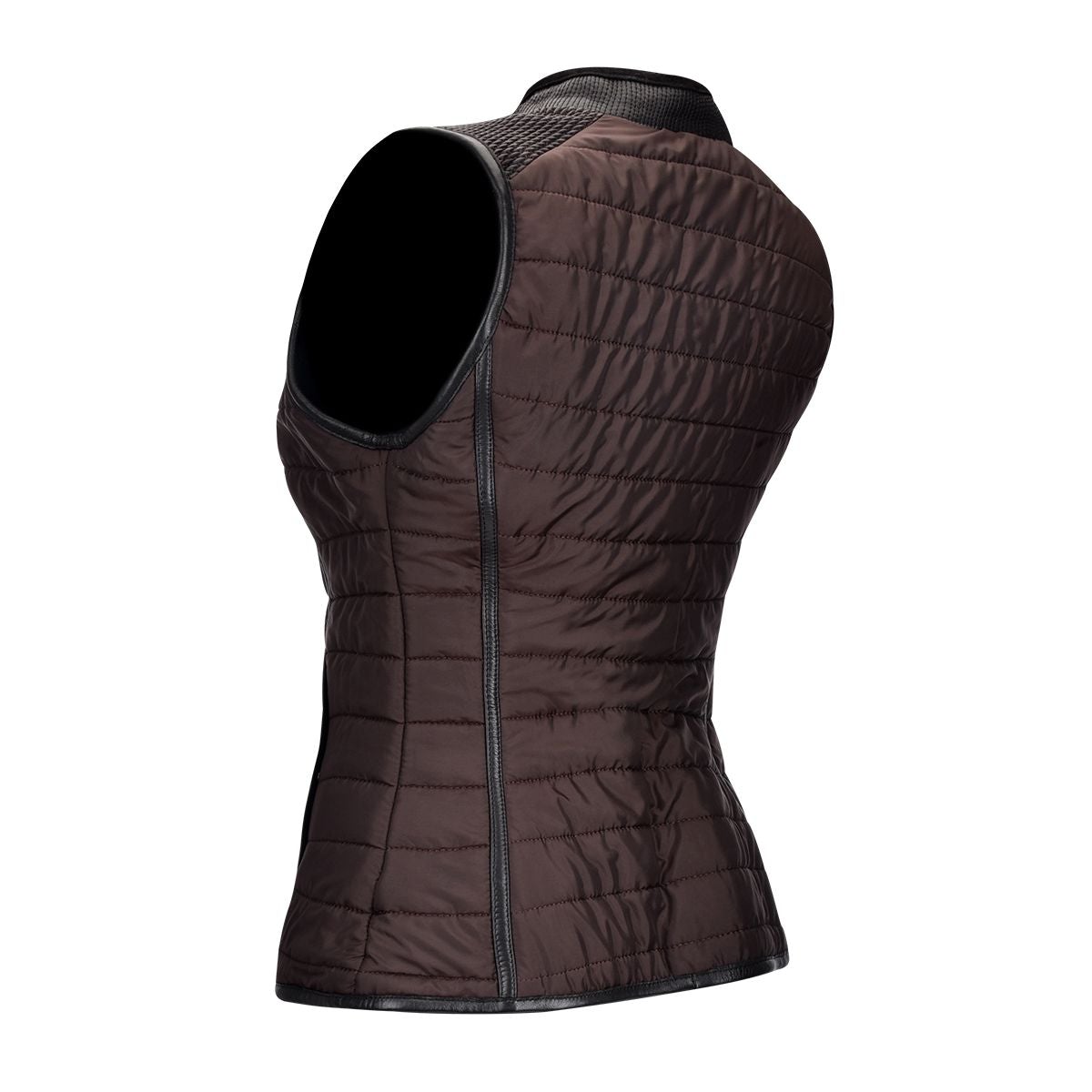 M253COB - Cuadra montecarlo black casual fashion quilted leather vest for women-Kuet.us