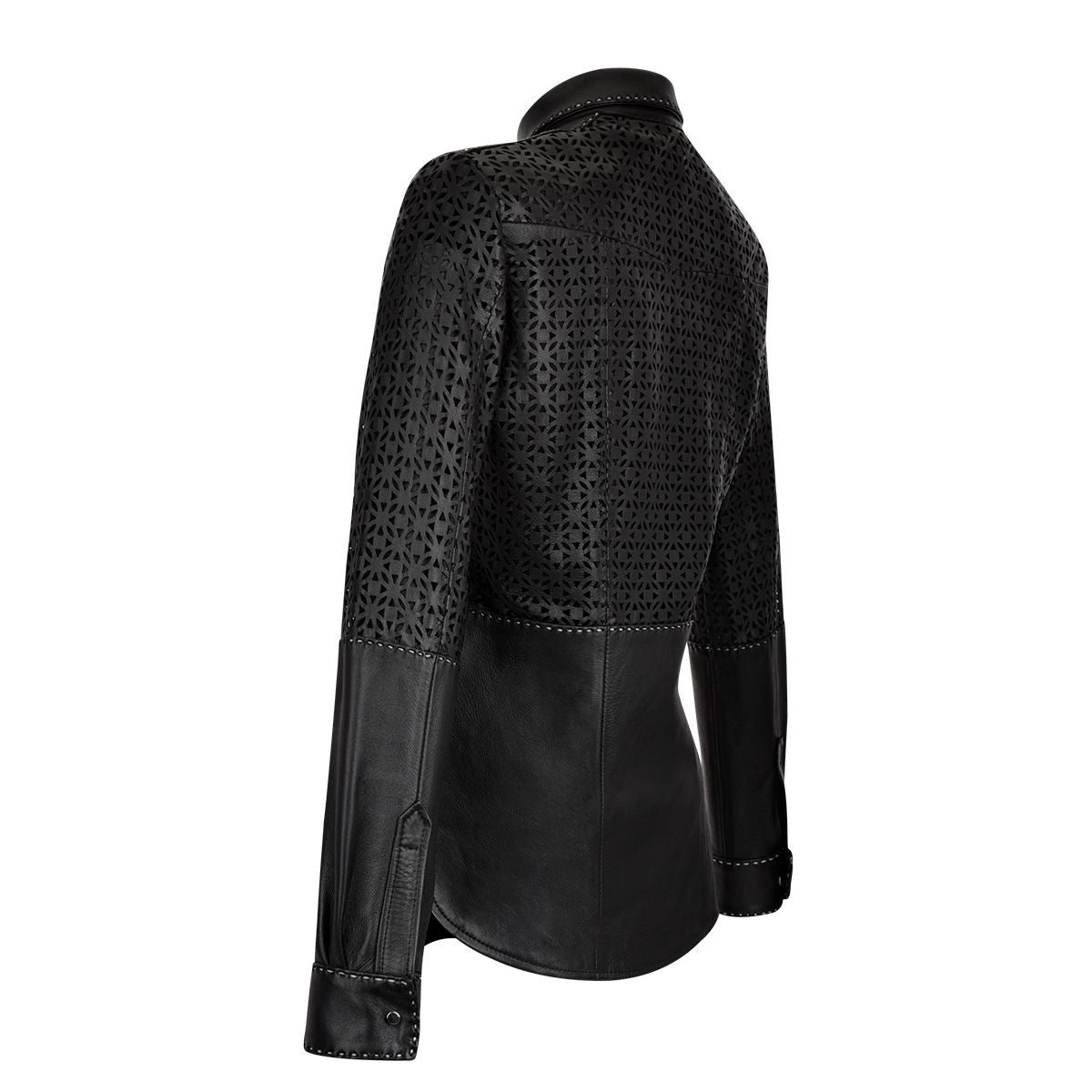 M263BOB - Cuadra black fashion blouson leather shirt jacket for women-CUADRA-Kuet-Cuadra-Boots