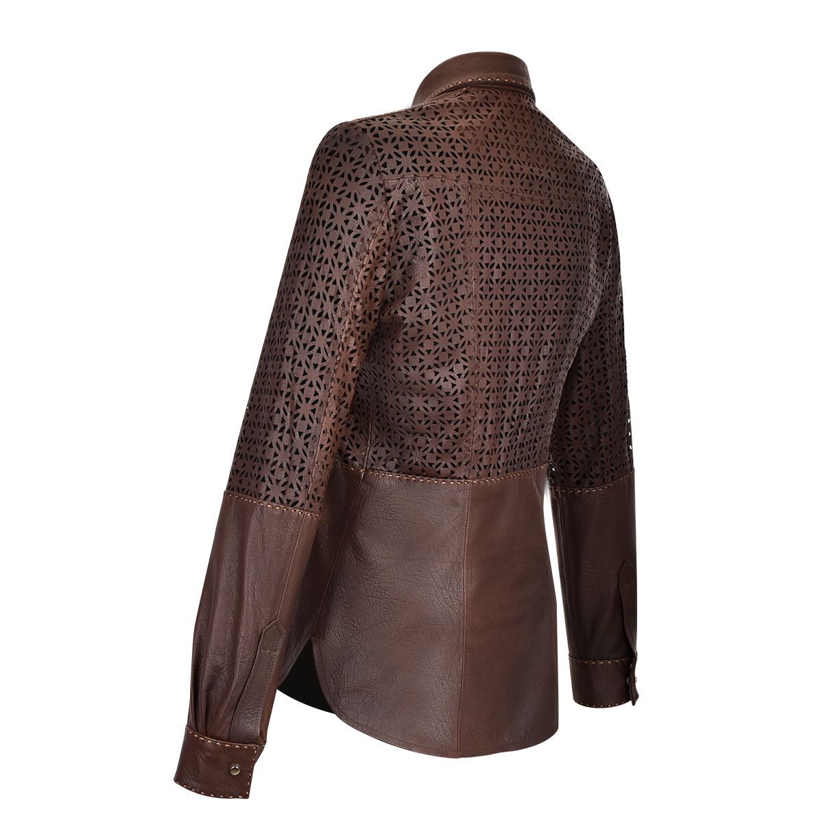 M263COC - Cuadra brown fashion blouson leather shirt jacket for women-CUADRA-Kuet-Cuadra-Boots