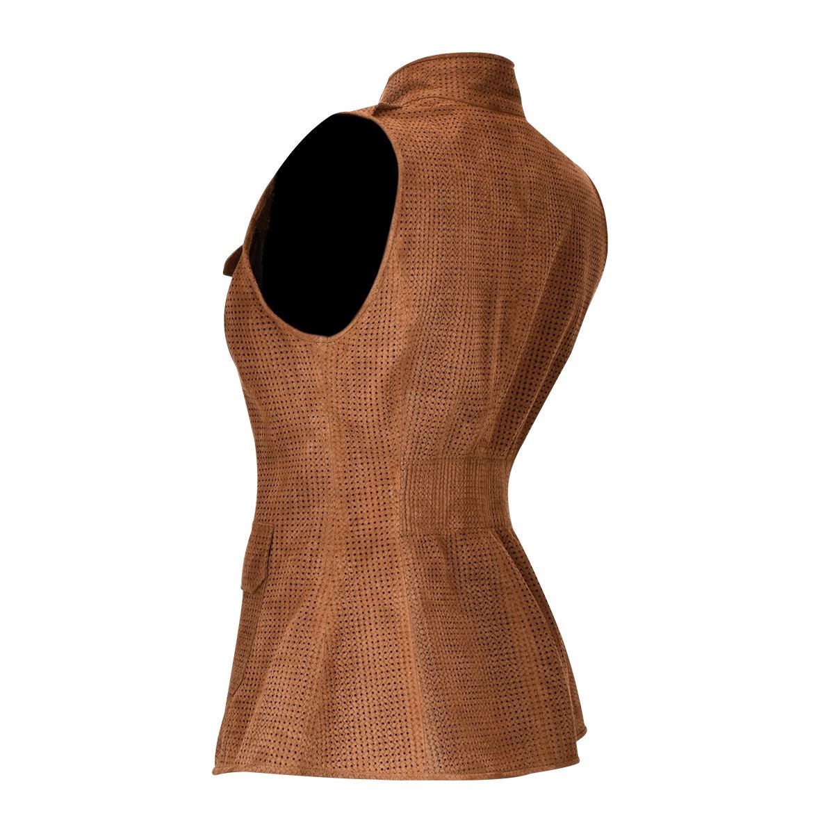 M264ATB - Cuadra cappuccino casual fashion suede leather vest for women-Kuet.us