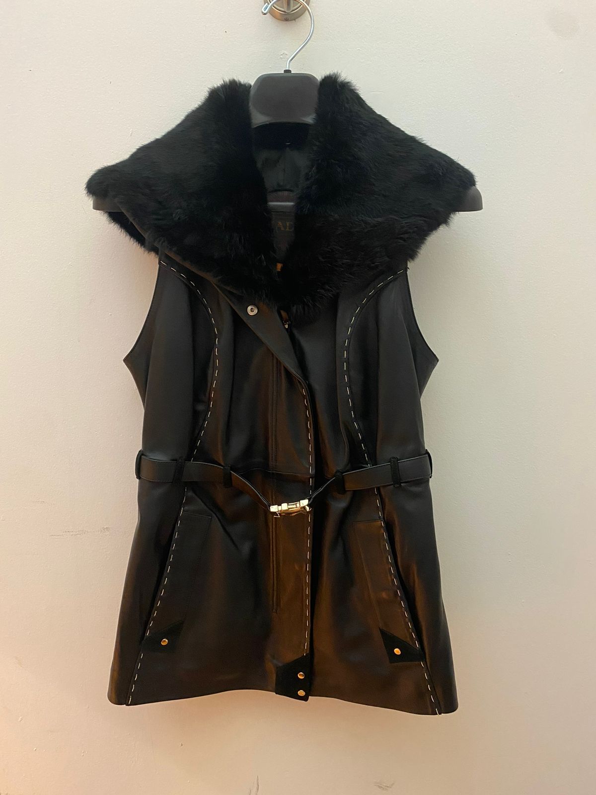 M270COB - Cuadra black western fashion leather vest for women