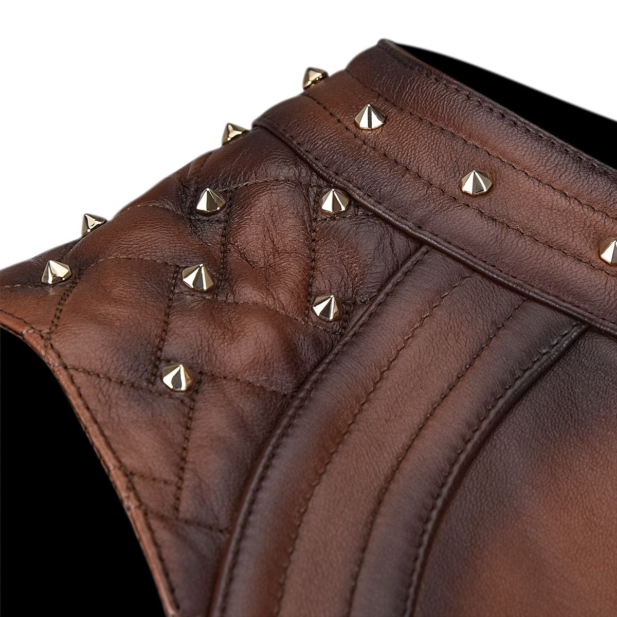 M289COC - Cuadra brown casual fashion leather vest for women-Kuet.us