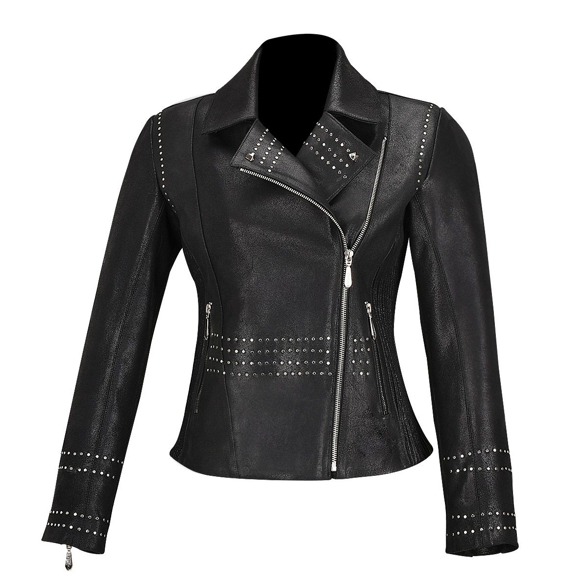 M293COC - Cuadra black western fashion lambskin leather jacket for women-Kuet.us