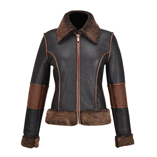 M308BOC - Cuadra black western fashion lambskin leather jacket for women-Kuet.us