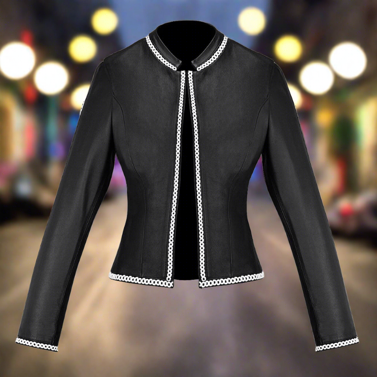 M315BOC - Cuadra black western fashion lambskin leather jacket for women