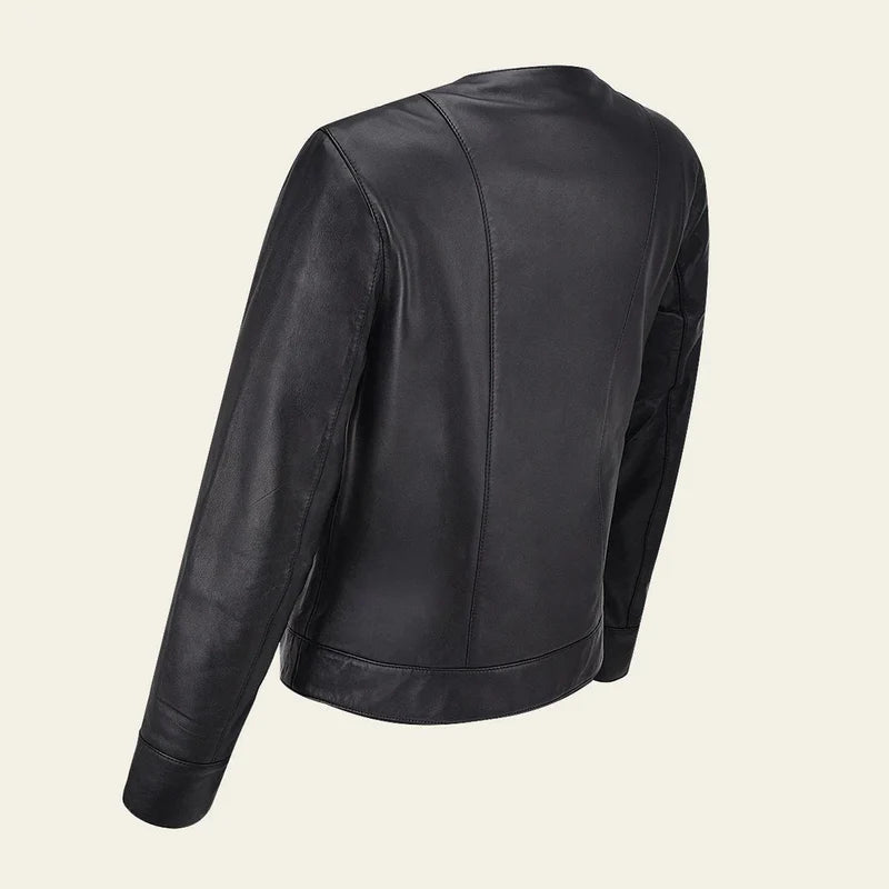 Cuadra black dress casual fashion sheepskin leather jacket for women