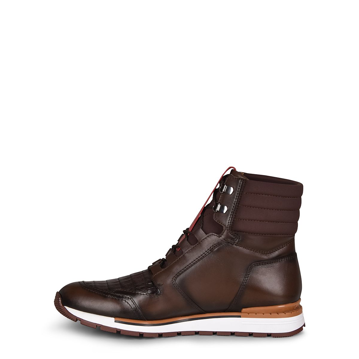 N48CWTS - Cuadra brown casual fashion caiman leather sneaker boots for men-Kuet.us