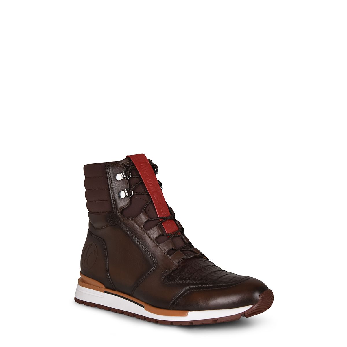N48CWTS - Cuadra brown casual fashion caiman leather sneaker boots for men-Kuet.us