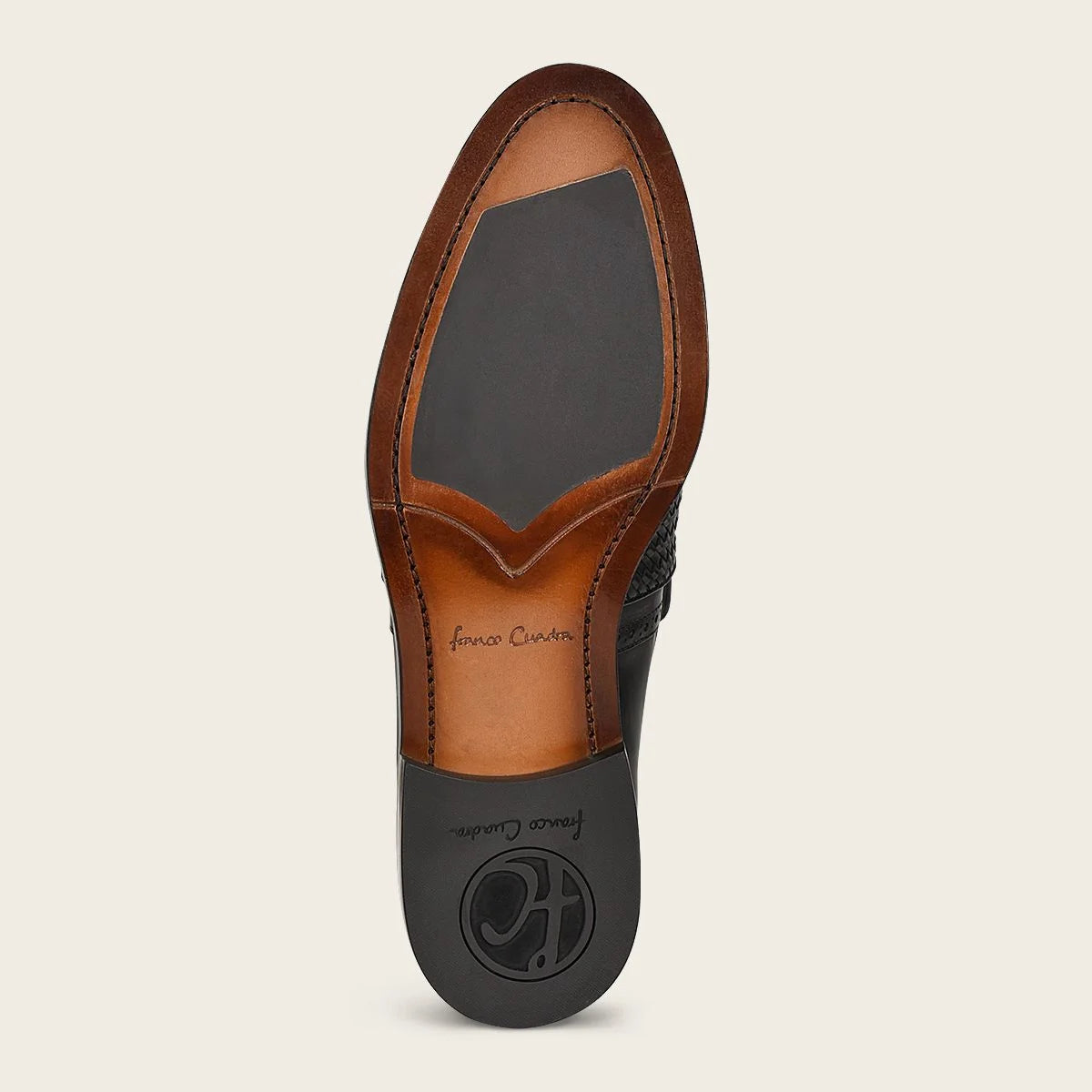 Q94TEBU - Black casual woven leather loafer shoe for men