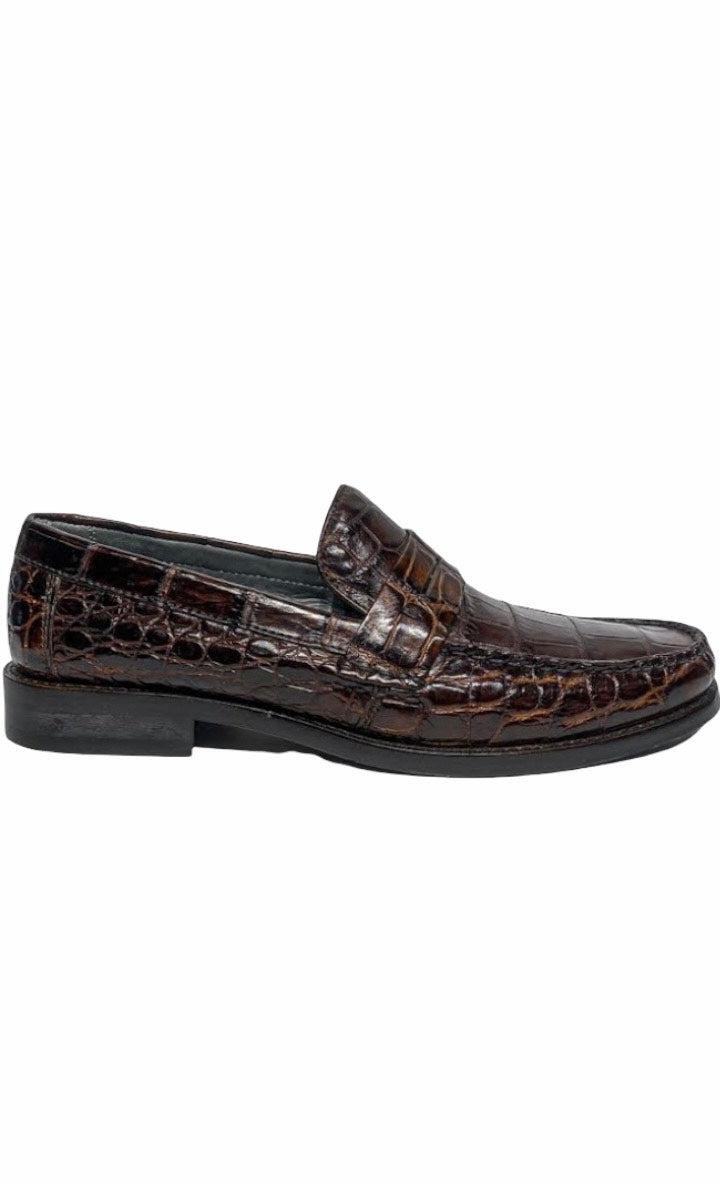 R46LPLP - Cuadra brown casual dress alligator loafer moccasin for men-Kuet.us