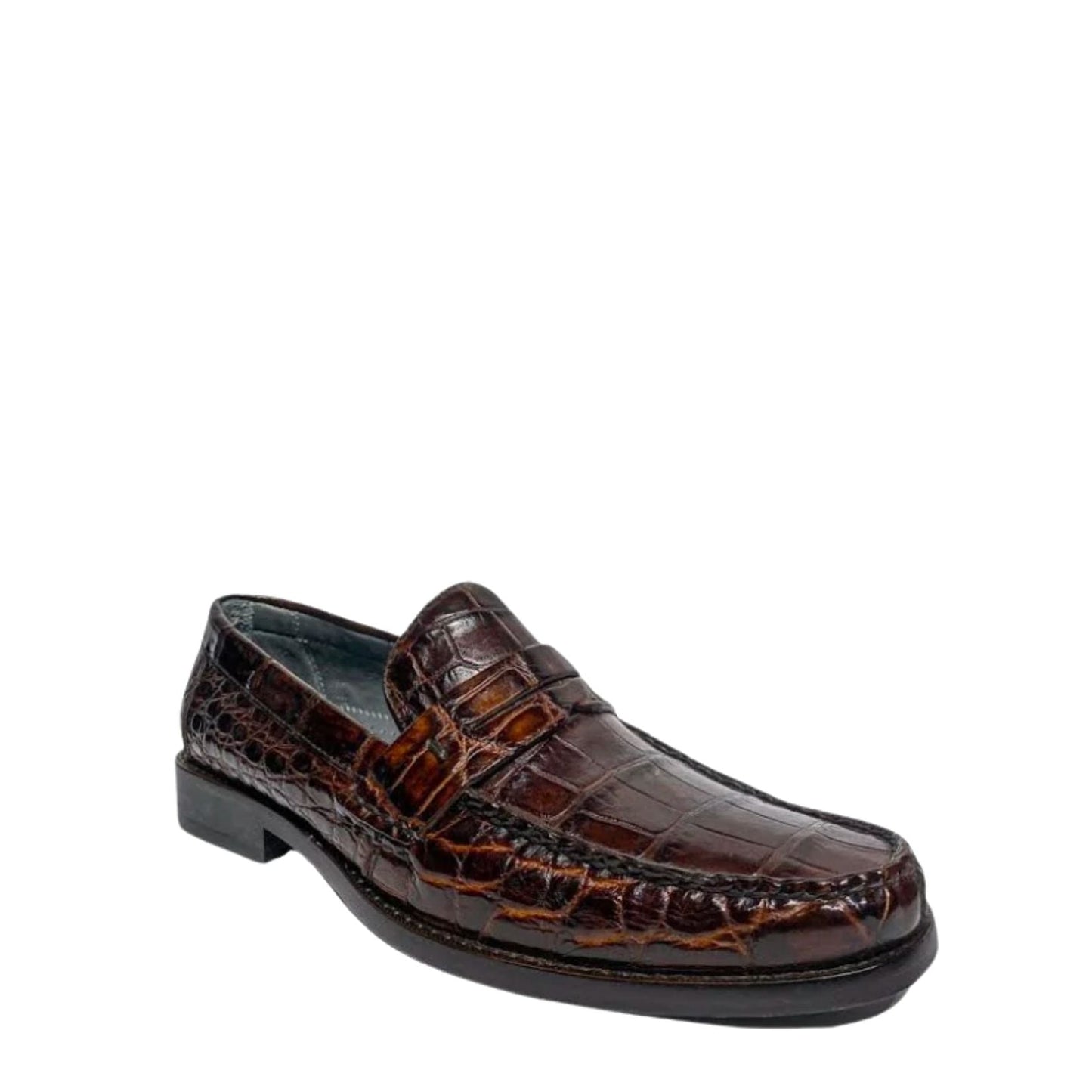 R46LPLP - Cuadra brown casual dress alligator loafer moccasin for men-Kuet.us