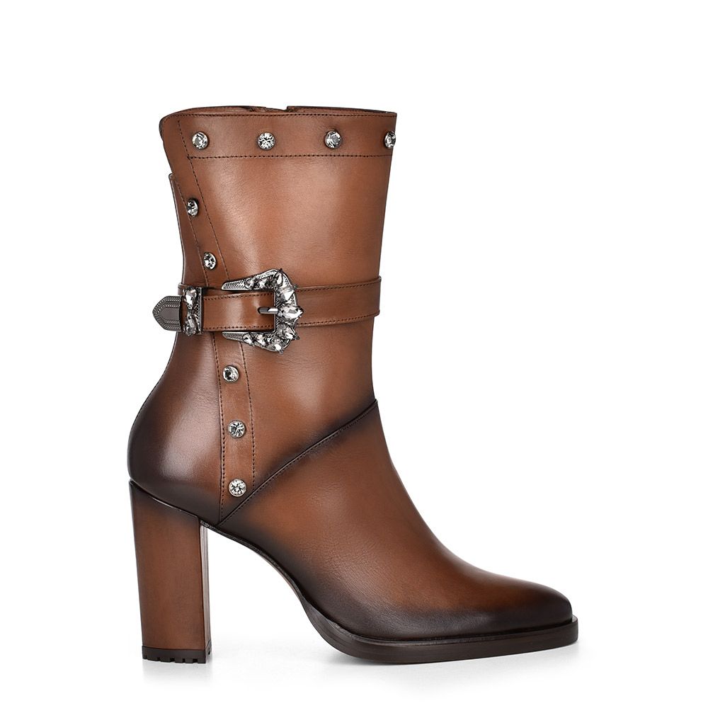 T29TSTS - Cuadra tobacco fashion cowboy leather mid-calf boots for women-Kuet.us