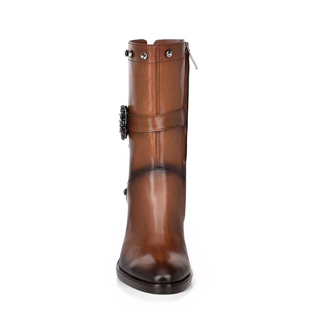 T29TSTS - Cuadra tobacco fashion cowboy leather mid-calf boots for women-Kuet.us