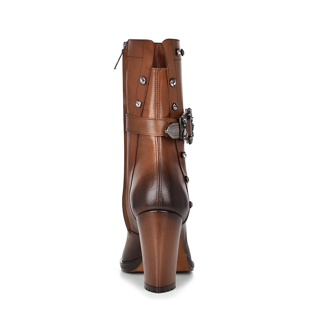 T29TSTS - Cuadra tobacco fashion cowboy leather mid-calf boots for women-Kuet.us