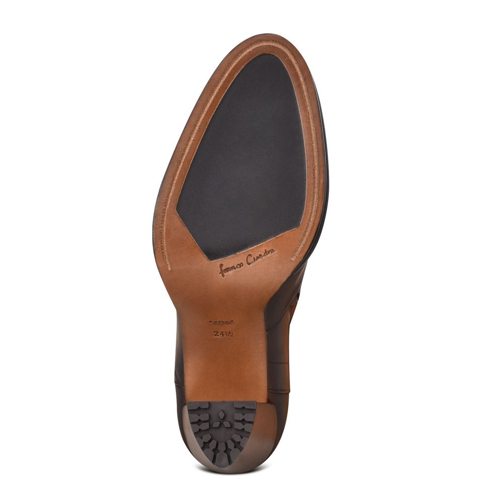 T29TSTS - Cuadra tobacco fashion cowboy leather mid-calf boots for women-Kuet.us
