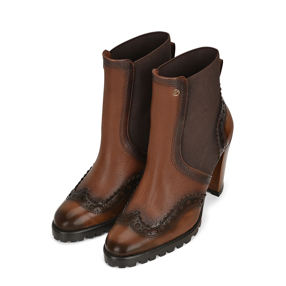 T33VURS -Franco Cuadra brown western cowgirl ankle boots for woman-Kuet.us