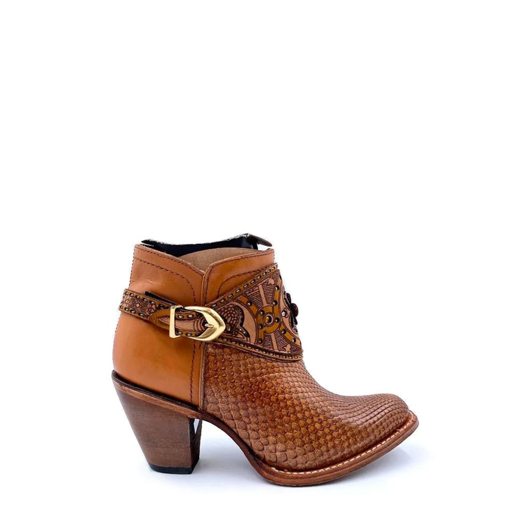 2Q02PH - Cuadra straw fashion cowboy python ankle boots for women-kuet